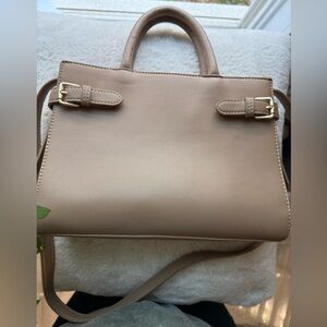 Miztique Elegant Tan Leather Handbag/Crossbody